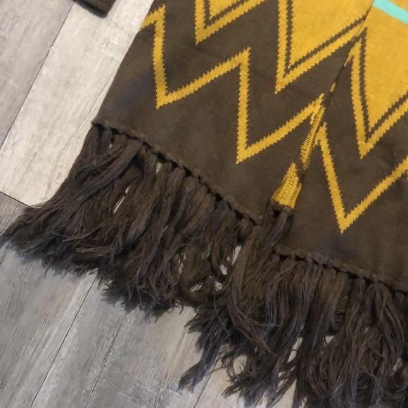 Women’s long fringe Aztec sweater cardigan - Picture 2 of 6